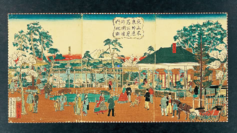Tokyo meisho no uchi Ueno koenchi Shinobazu miharashizu Utagawa Hiroshige (III) 1876